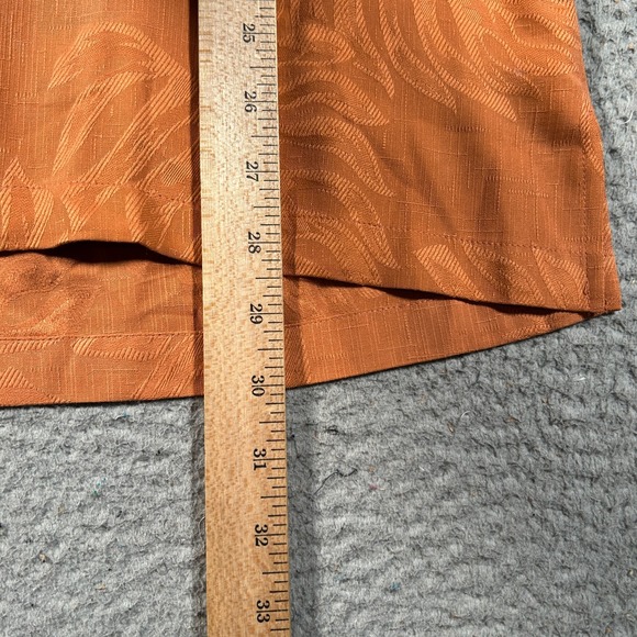 Reyn Spooner M.Field Shirt Men Large Orange Silk Button Up Hawaiian Surfer Print - Picture 6 of 7